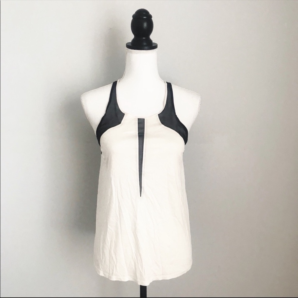 Helmut Lang White and Black Sheer Blouse